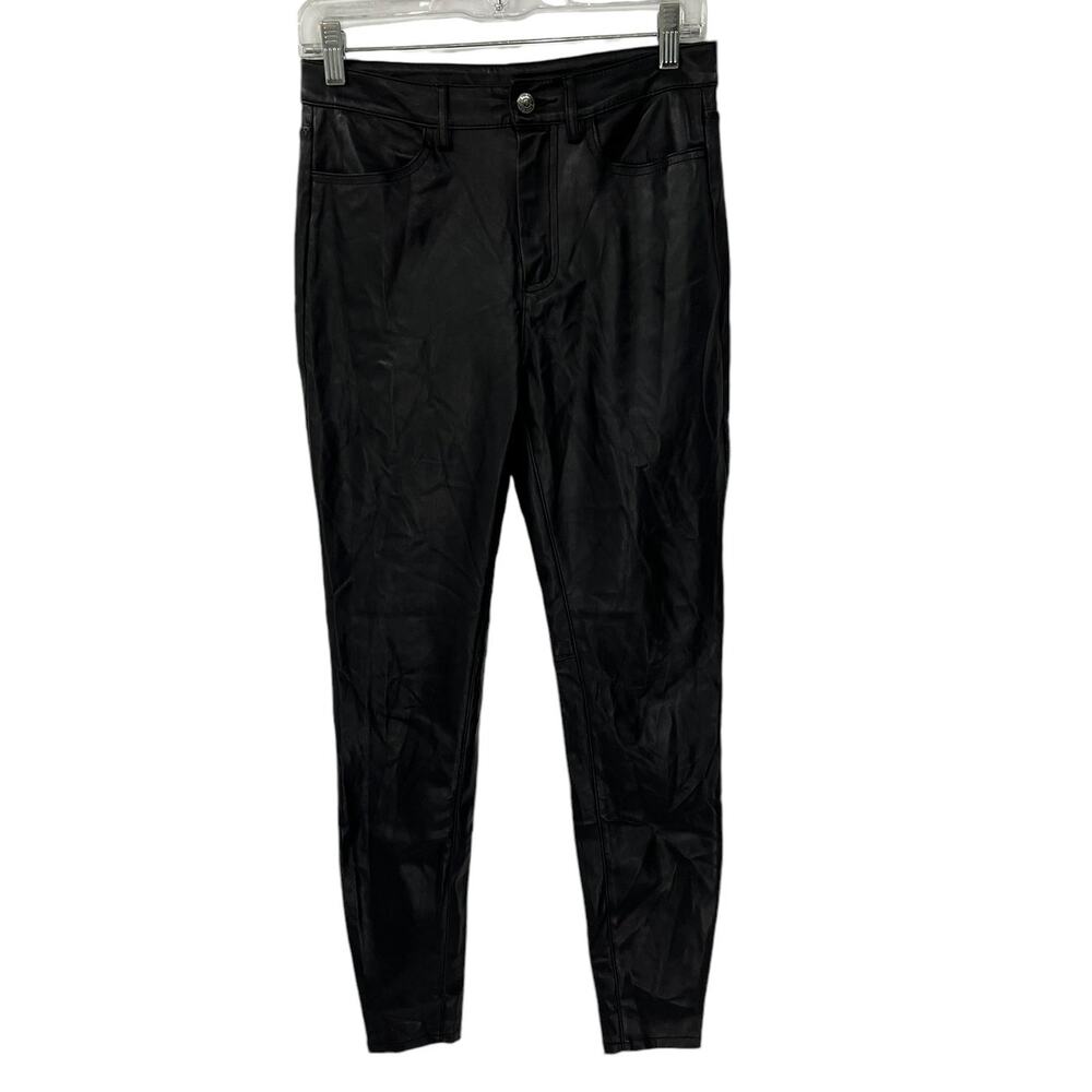 FREE PEOPLE Black Faux Leather Skinny Pants SZ 28